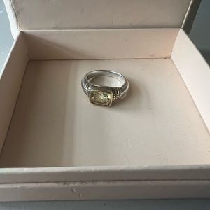 **REDUCED** Gorgeous 18K/925 Judith Ripka Citrine /small Diamond ring *Sz 11